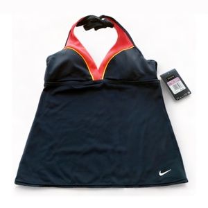 NWT NIKE TANKINI, S/6 BLACK CORAL